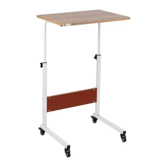 Mind Reader Standing Desk, Laptop Stand, Height Adjustable, Computer Table, Work Table, MDF, 21.75"L x 15.75"W x 33"H, White image {4}
