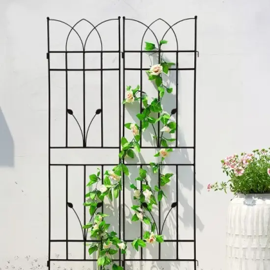 Metal Garden Trellis, 71" X 17" Metal Trellises For Climbing Plants, Garden Trellis Climbing Plants, Garden Trellis Modern-Cuddlewood image {6}
