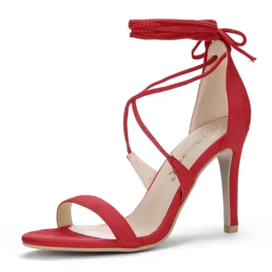 Allegra K Women's Stiletto Heel Lace-up Sandals image {10}
