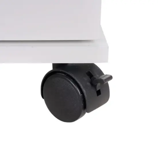 VECELO Mirrored Jewelry Cabinet 360&deg; Swivel Freestanding Jewelry Organizer LED-Lit Makeup Organizer with Bottom Storage Cabinet, White image {10}