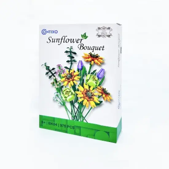 Contixo BK04 Sunflower Bouquet Floral Collection Building Block Set - 975 PCS image {6}