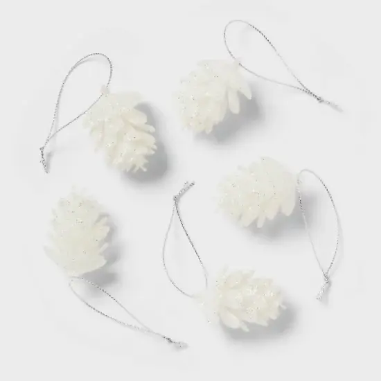 8ct Glittered Pinecone Christmas Tree Ornament Set - Wondershop&trade; image {4}