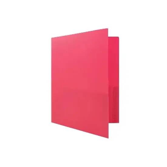 JAM Paper Plastic Two-Pocket School POP Folders Fuchsia Hot Pink Bulk 96/Pack (383FUB) image {3}