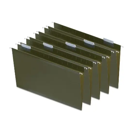 Staples Recycled Reinforced Hanging File Folders 5-Tab Lgl Std Gn 25/BX 726595 image {6}