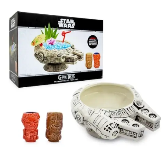 Beeline Creative Geeki Tikis Star Wars Millennium Falcon Punch Bowl Set With Mini Muglets image {7}
