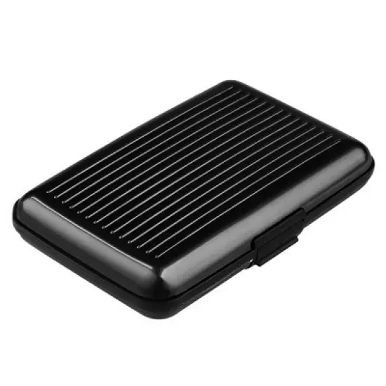 Zodaca Black Aluminum Pocket Waterproof Business ID Credit Card Wallet Holder Case Metal Box Pocket image {4}