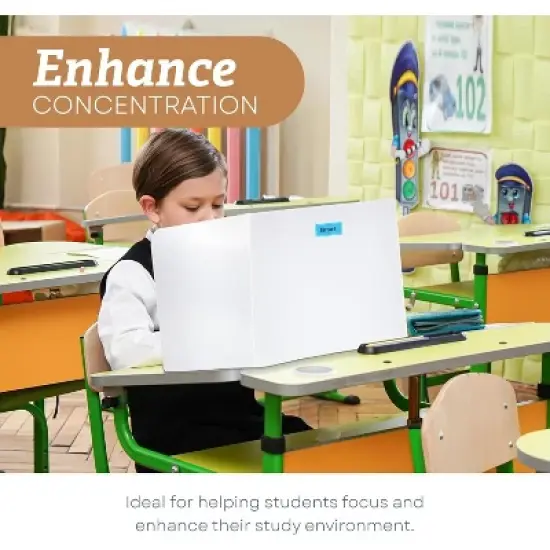 4E's Novelty 4ct Desk Dividers in Black & White &ndash; Privacy Folders for Students, Classroom Essentials for Teachers image {5}