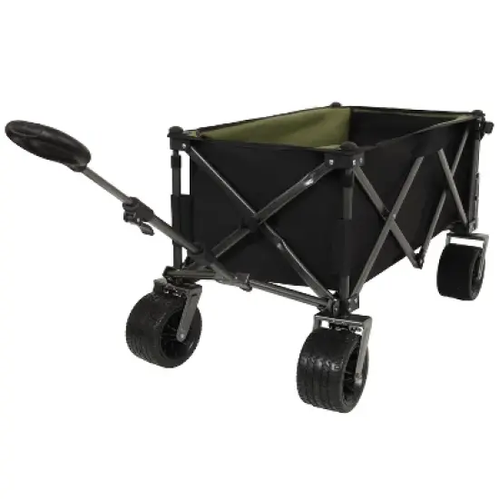 Collapsible Folding Wagon 300L,49" Extra Long Collapsible Wagon with Tailgate, All-Terrain 7"x 4" Big Wheels, 400LBS Foldable Foldable Beach Wagon image {6}