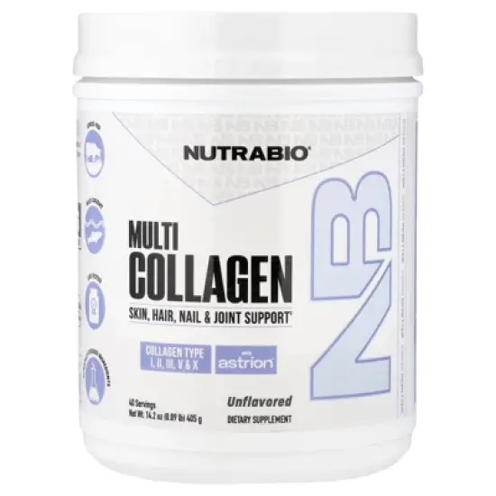 NutraBio Multi Collagen, Unflavored, 14.2 oz (405 g) image {4}