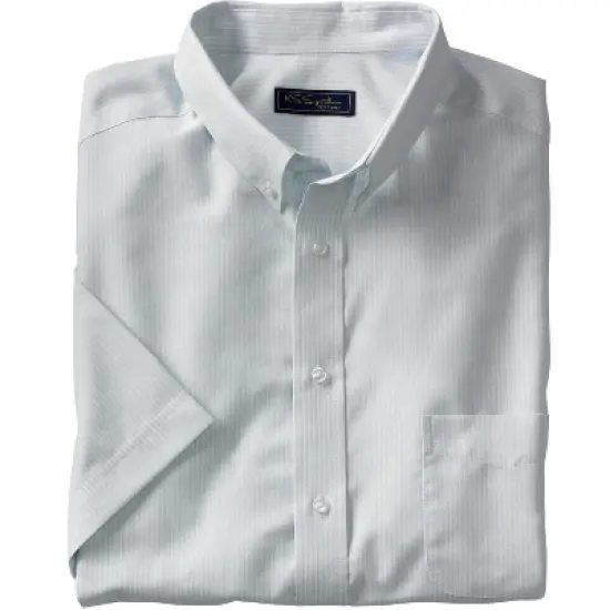 KS Signature by KingSize Men's Big & Tall  Wrinkle Free Short-Sleeve Oxford Dress Shirt image {5}
