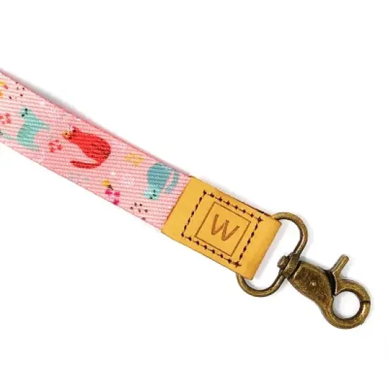 Wrapables Lanyard Keychain and ID Badge Holder, Pink Kitty image {1}