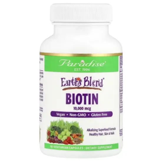 Paradise Herbs Earth's Blend Biotin Supplement, Whole Body Health, Vegan, Non GMO, Gluten Free, 90 Vegetarian Capsules image {4}