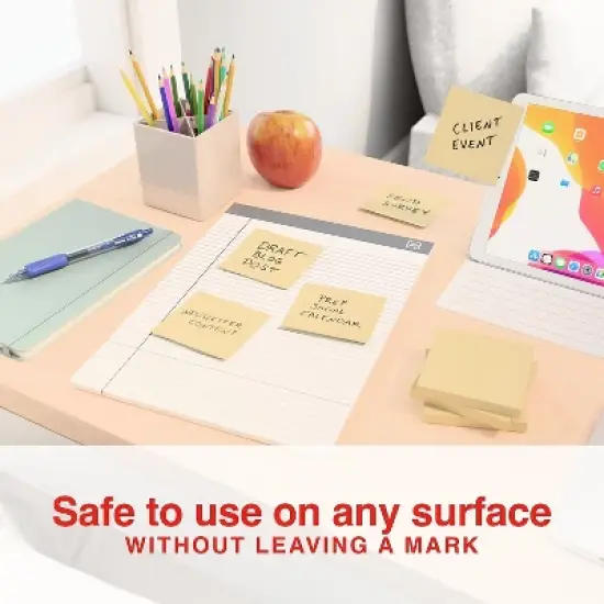 Staples Stickies Recycled Notes Blank 3" x 3" Yellow 18 Pads/PK (S-33YR18) 860852 image {2}