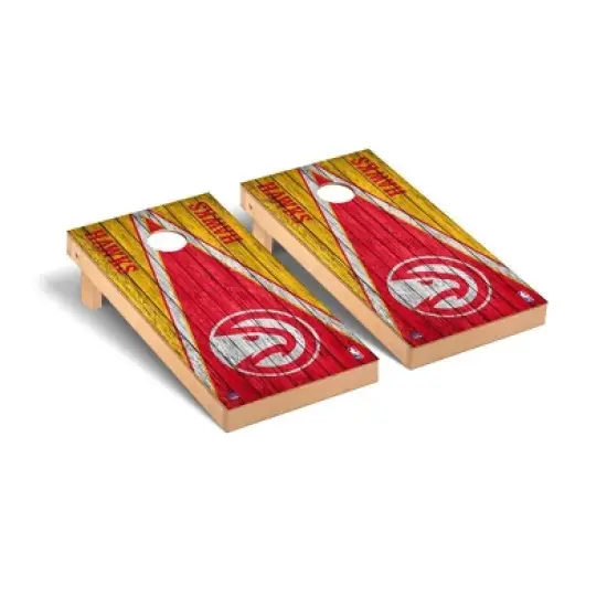 NBA Atlanta Hawks Premium Cornhole Board Triangle Weathered Version image {1}