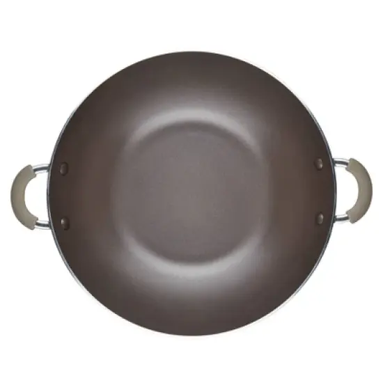 Rachael Ray Cook + Create 14" Nonstick Aluminum Wok Almond image {3}