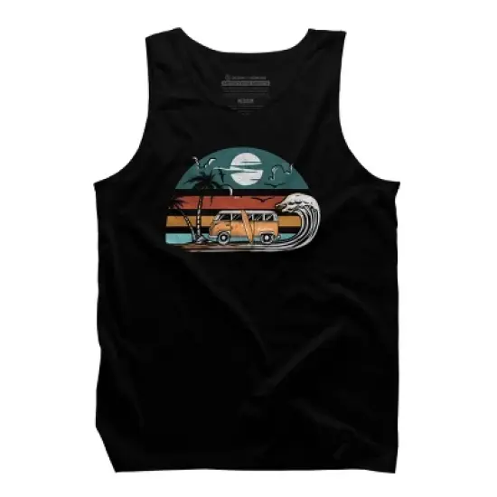 Men's Design By Humans Summer Surf and Sand In My Van By lampudoft Tank Top image {2}