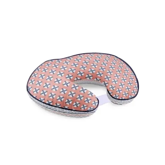 Bacati - 3 pc Olivia Tribal Print Coral Navy Hugster Feeding & Infant Support Nursing Pillow image {5}