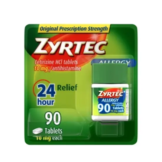 Zyrtec 24 Hour Allergy Relief Tablets - Cetirizine HCl image {9}