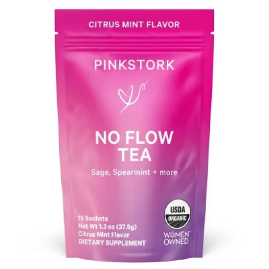 Pink Stork No Flow Herbal Supplement Tea - 15ct/1.3oz image {4}