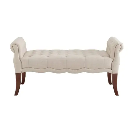 Madison Roll Arm Bench - Linon image {1}
