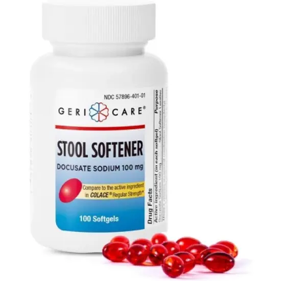 Geri-Care Docusate Sodium 100mg Softgel, 100 Ct image {8}