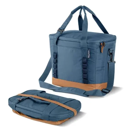 CleverMade Collapsible Tahoe 30 Cans Soft Sided Cooler - Ocean: Water-Resistant with Adjustable Straps image {1}