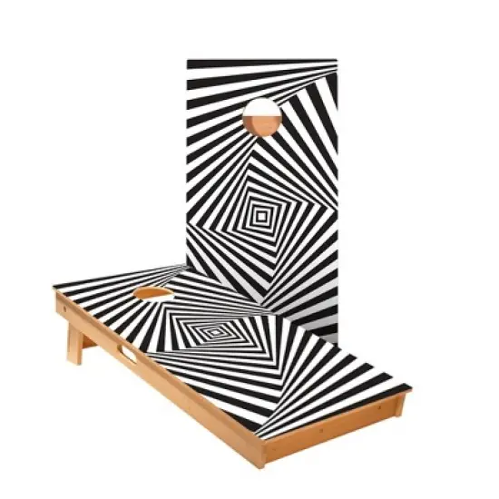 Skips Garage Cube Optical Illusion Cornhole Boards - ACA Star Series image {1}