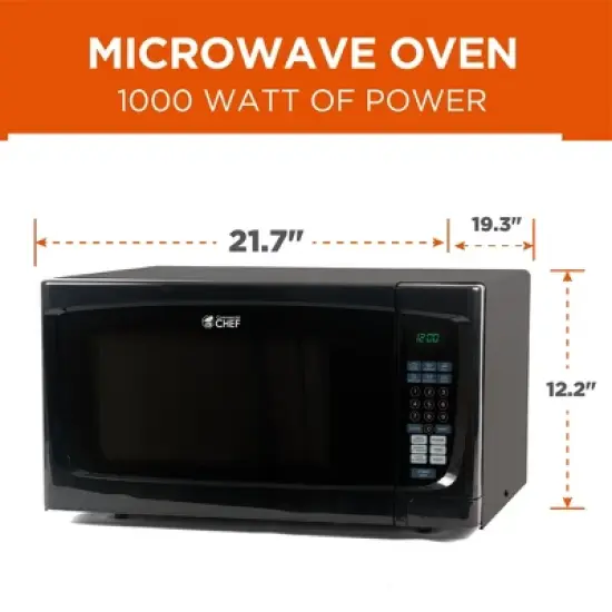 COMMERCIAL CHEF Countertop Microwave Oven 1.6 Cu. Ft. 1000W image {6}