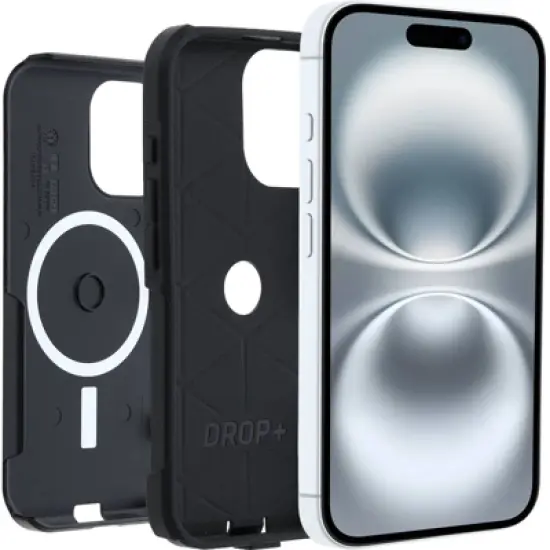 OtterBox Apple iPhone 16 Commuter Series Case with MagSafe - Black: Solid Plastic Protection image {1}