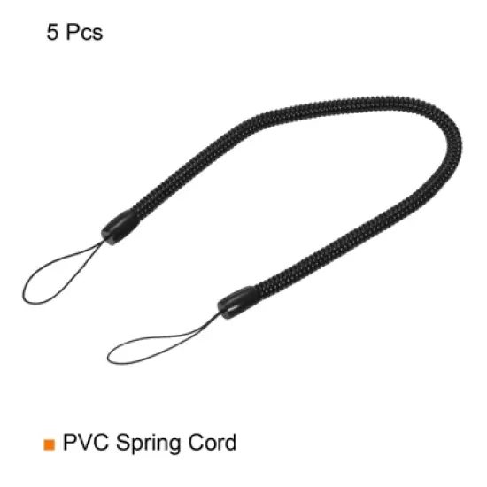 Unique Bargains Retractable Spring Coil Strap Flexible Badge Lanyard 5 Pcs image {2}