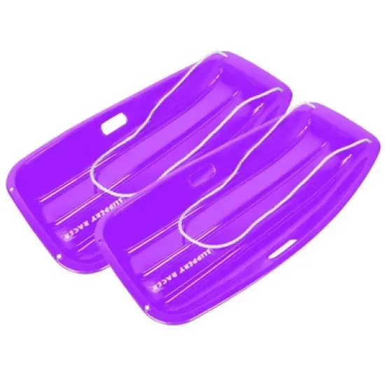 Slippery Racer Downhill Sprinter Flexible Kids Toddler Plastic Cold-Resistant Toboggan Snow Sled with Pull Rope and Handles -35 Inch- (2 Pack) image {12}