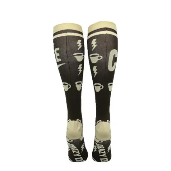 Powered By Coffee Funny Caffeine Compression Socks for Women Adult Size - Crazy Dog Compression Socks Gift for Mom image {7}