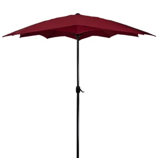 Northlight 8.85ft Outdoor Patio Lotus Umbrella with Hand Crank, Burgundy image {3}