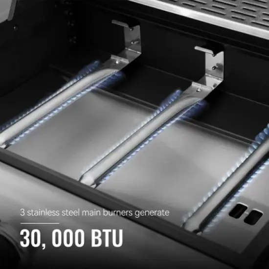 RoyalGourmet 3-Burner BBQ Liquid Propane Gas Grill GH3001HTG Black image {5}