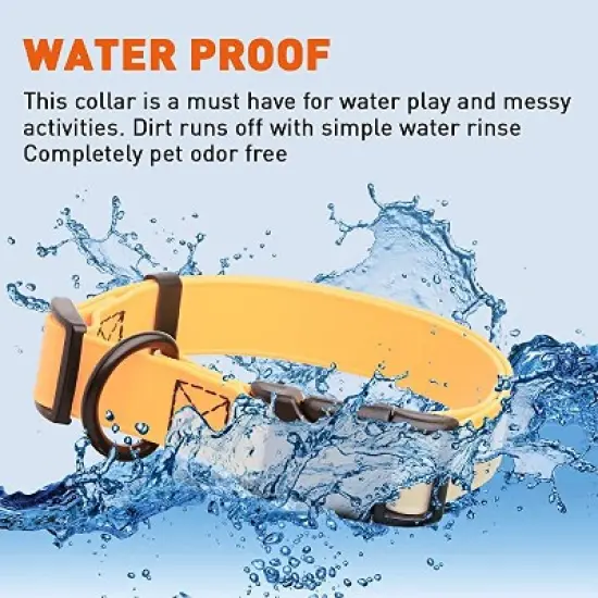 Dogline Biothane Waterproof Collar with QR Buckle Tangerine Orange image {3}