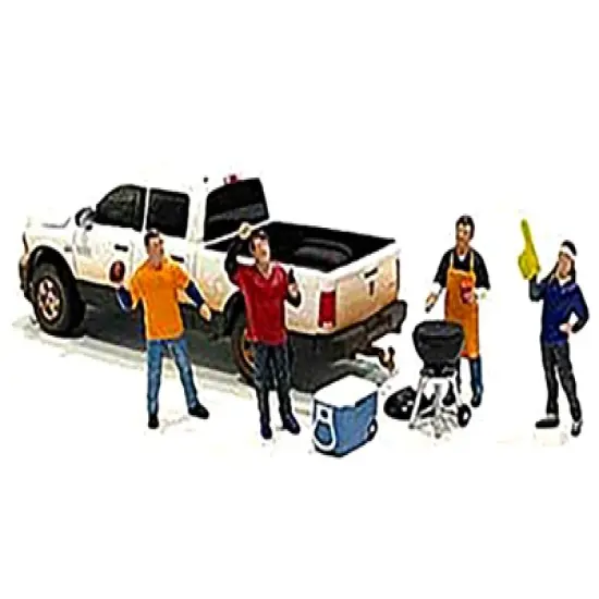 "Tailgate Party" Diecast Set of 6 pieces (4 Figurines and 2 Accessories) for 1/64 Scale Models by American Diorama image {1}