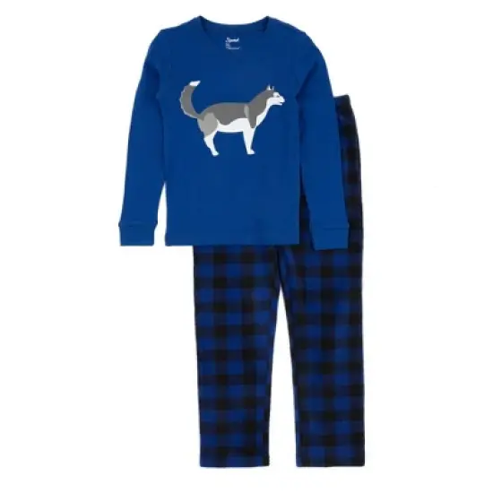 Leveret Kids Cotton Top and Fleece Pants Pajamas image {6}