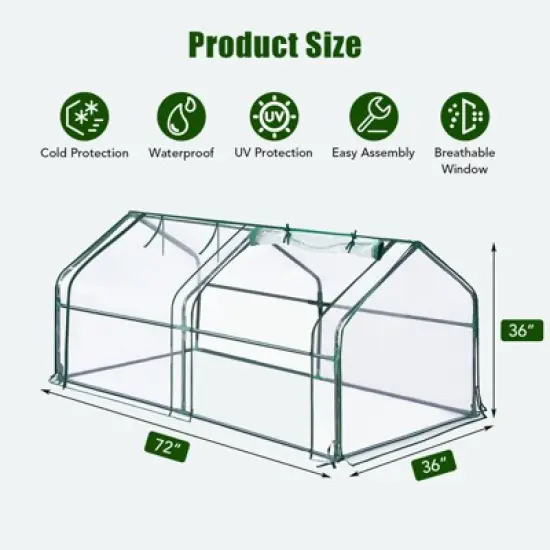 Mini Greenhouse for Outdoor,Portable Greenhouse  Outdoor Garden w/ Roll-up Zipper Door,Waterproof & UV Protected Green House for Garden Patio Backyard image {1}
