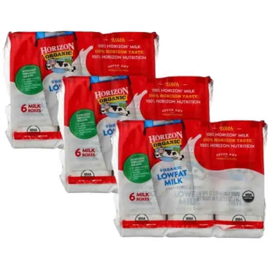 Horizon Organic Low Fat Milk - Case of 3/6 boxes, 8 oz image {7}