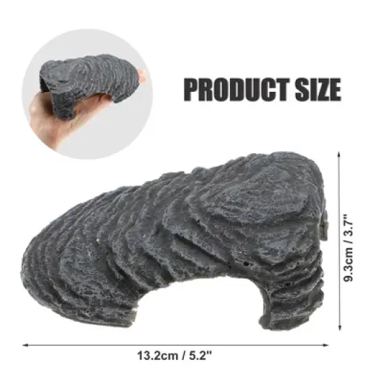 Unique Bargains Resin Tortoise Rock Turtle Basking Platform 5.2"x3.7"x1.7" Gray 1 Pcs image {3}