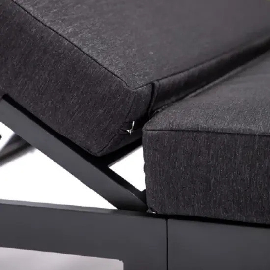 LeisureMod Chelsea Modern Outdoor Patio Lounge Chairs with Black Frame image {5}