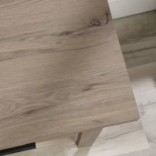 Summit Station Desk Beige - Sauder: Home Office Furniture with File Storage & Open Shelf, MDF Construction, Grommet Hole image {1}