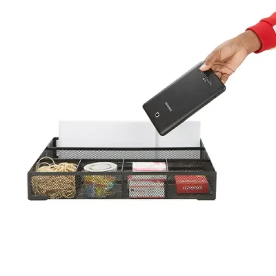 Mind Reader 2pc Mesh Deep Drawer Organizer Black image {3}