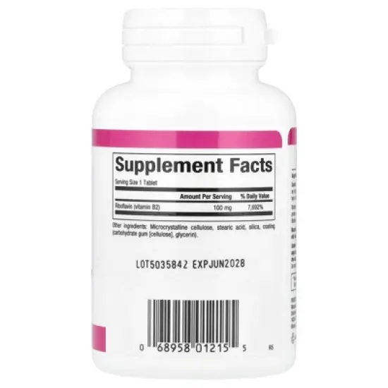 Natural Factors Vitamin B2, Riboflavin, 100 mg, 90 Tablets image {1}