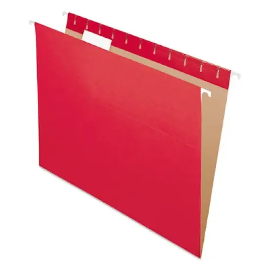 Pendaflex Colored Hanging Folders, Letter Size, 1/5-Cut Tabs, Red, 25/Box image {7}