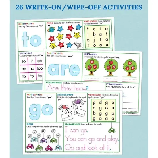 Carson Dellosa Education Write On/Wipe Off: Read and Write First Words Manipulative, Grade PK-2 image {3}