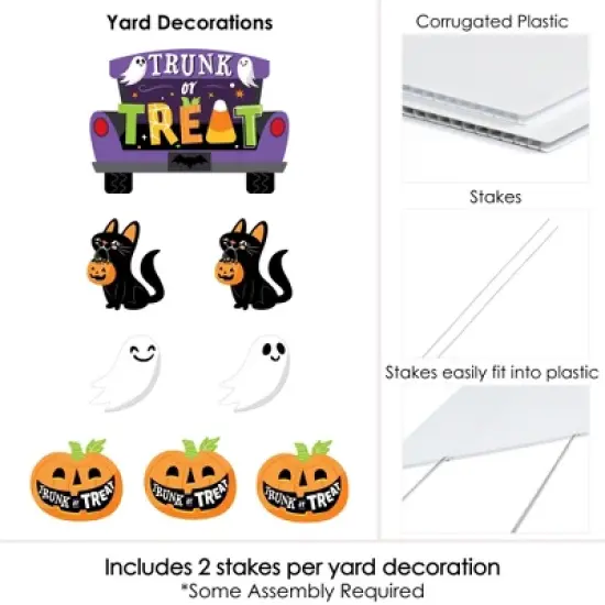 Big Dot of Happiness Trunk or Treat - Yard Sign and Outdoor Lawn Decorations - Halloween Car Parade Party Yard Signs - Set of 8 image {4}