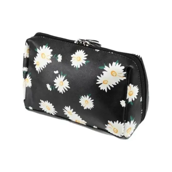 Unique Bargains Women's Floral PVC Portable Small Makeup Bag 1 Pc image {4}