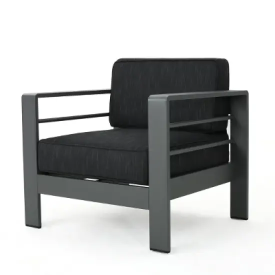 Cape Coral 3pc Aluminum Chat Set - Gray/Dark Gray - Christopher Knight Home image {3}