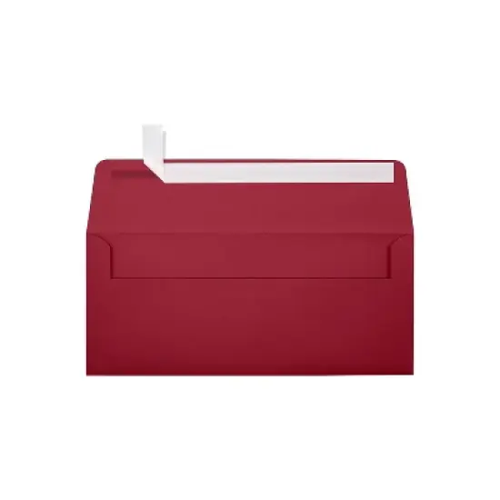LUX 4 1/8" x 9 1/2" #10 70lbs. Square Flap Envelopes Garnet Red 50/Pack EX4860-26-50 image {1}